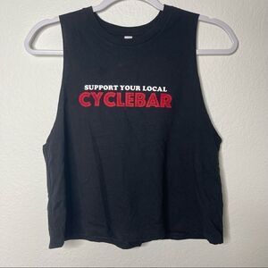 Cyclebar “Support your local cyclebar” Black Tank Size M